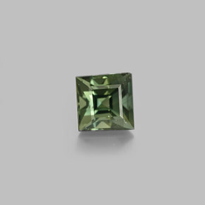 Saphir vert naturelle carré, 0,71 ct, VS