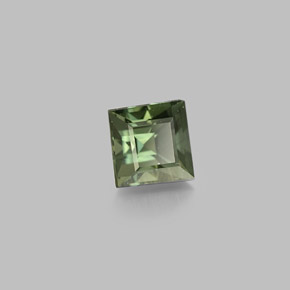 Saphir vert naturelle carré, 0,71 ct, VS