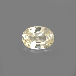 Saphir jaune naturelle coupe ovale, 0,89 ct, IF