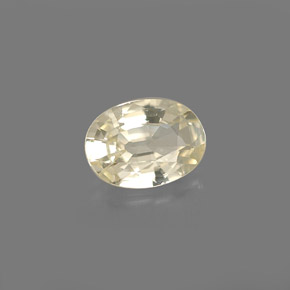 Saphir jaune naturelle coupe ovale, 0,89 ct, IF