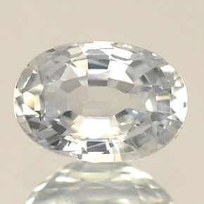 Saphir blanc naturelle coupe ovale, 0,61 ct, VVS