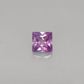 Saphir violet naturelle carré, 0,42 ct, VS