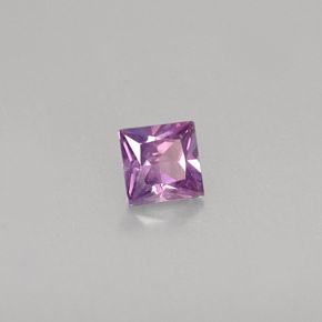 Saphir violet naturelle carré, 0,42 ct, VS