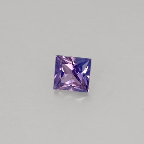 Saphir violet naturelle carré, 0,46 ct, VS