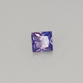 Saphir violet naturelle carré, 0,46 ct, VS