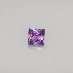 Saphir violet naturelle carré, 0,38 ct, VS-SI