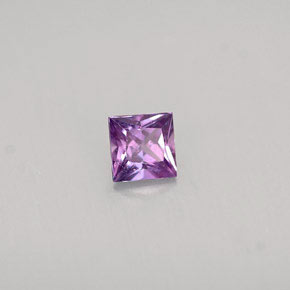 Saphir violet naturelle carré, 0,38 ct, VS-SI
