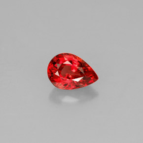 Saphir orange naturelle en forme de poire, 0,59 ct, VS