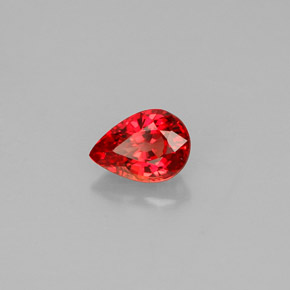 Saphir orange naturelle en forme de poire, 0,59 ct, VS
