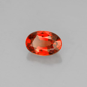 Saphir orange naturelle coupe ovale, 0,76 ct, VS