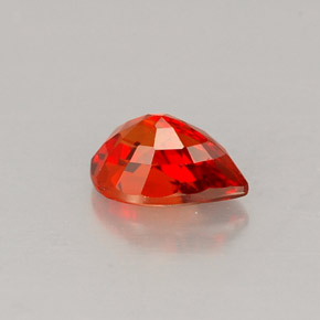 Saphir orange naturelle en forme de poire, 0,65 ct, VS