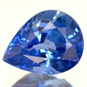 Saphir bleue naturelle en forme de poire, 0,97 ct, VS