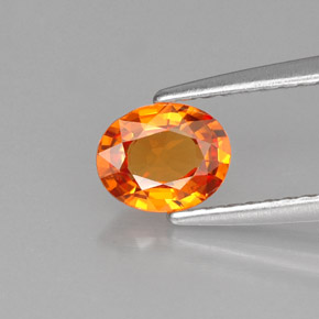 Saphir orange naturelle coupe ovale, 0,66 ct, VVS-VS