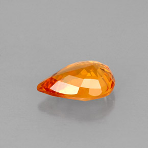 Saphir orange naturelle en forme de poire, 0,87 ct, VS