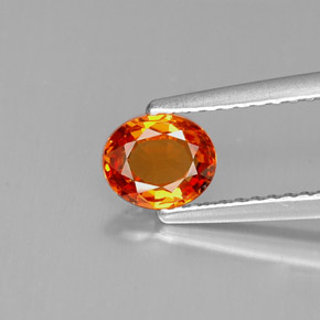 Saphir orange naturelle coupe ovale, 0,69 ct, VVS-VS