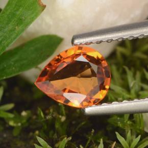 Saphir orange naturelle en forme de poire, 0,59 ct, VVS-VS