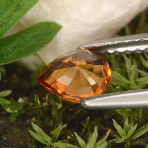 Saphir orange naturelle en forme de poire, 0,59 ct, VVS-VS