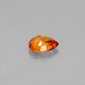 Saphir orange naturelle en forme de poire, 0,72 ct, VVS-VS