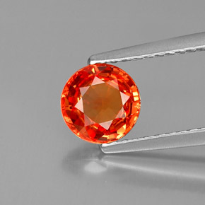 Saphir orange naturelle coupe roude, 1,28 ct, VS