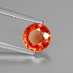 Saphir orange naturelle coupe roude, 1,28 ct, VS