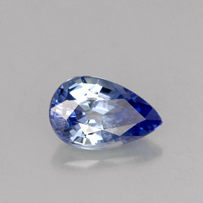 Saphir bleue naturelle en forme de poire, 1,12 ct, VS