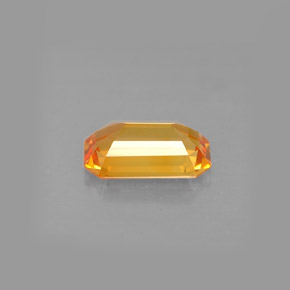 Saphir orange naturelle taille émeraude, 1,38 ct, VVS-VS