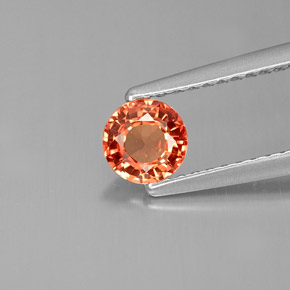 Saphir orange naturelle coupe roude, 0,59 ct, VVS