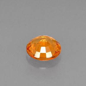 Saphir orange naturelle coupe roude, 0,60 ct, VVS