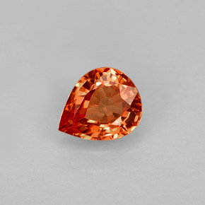 Saphir orange naturelle en forme de poire, 0,74 ct, VVS-VS