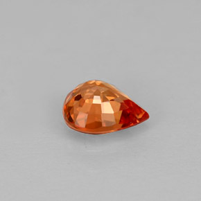 Saphir orange naturelle en forme de poire, 0,74 ct, VVS-VS