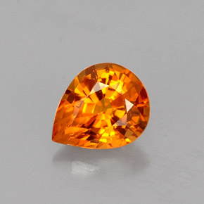 Saphir orange naturelle en forme de poire, 0,71 ct, VS