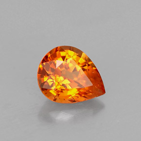 Saphir orange naturelle en forme de poire, 0,71 ct, VS