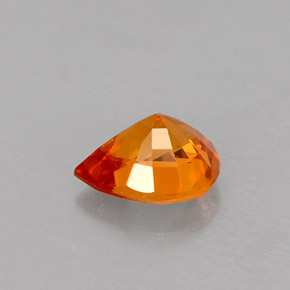Saphir orange naturelle en forme de poire, 0,71 ct, VS