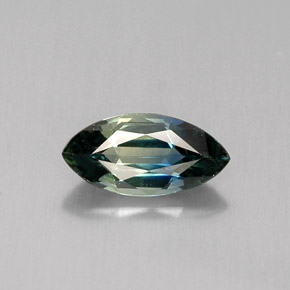 Saphir vert naturelle marquise, 0,82 ct, VVS