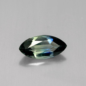 Saphir vert naturelle marquise, 0,82 ct, VVS