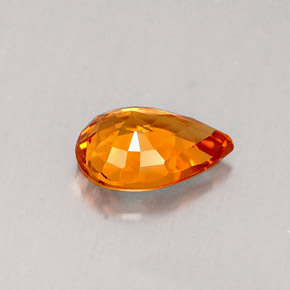 Saphir orange naturelle en forme de poire, 0,83 ct, IF