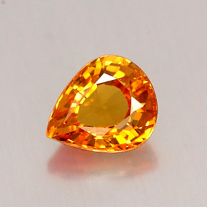Saphir orange naturelle en forme de poire, 0,76 ct, IF