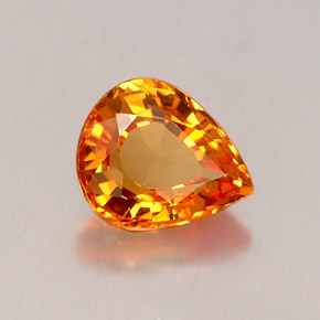Saphir orange naturelle en forme de poire, 0,76 ct, IF