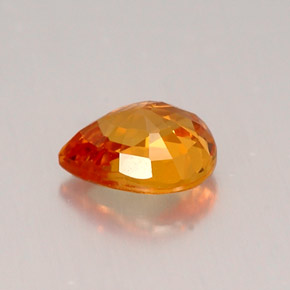 Saphir orange naturelle en forme de poire, 0,76 ct, IF