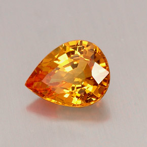 Saphir orange naturelle en forme de poire, 0,69 ct, VVS