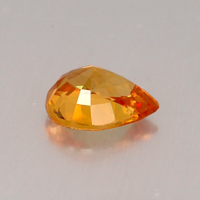 Saphir orange naturelle en forme de poire, 0,69 ct, VVS
