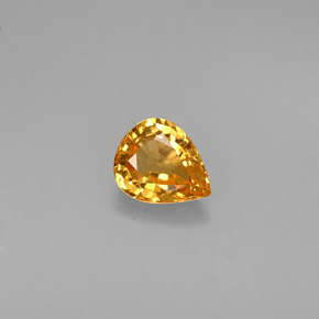Saphir orange naturelle en forme de poire, 0,74 ct, IF