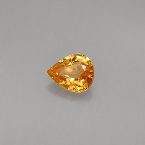 Saphir orange naturelle en forme de poire, 0,74 ct, IF