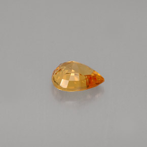 Saphir orange naturelle en forme de poire, 0,74 ct, IF
