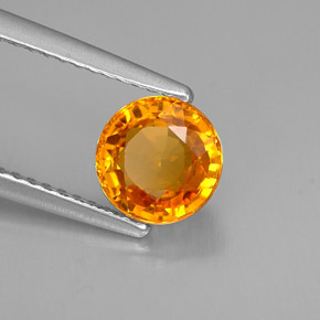 Saphir orange naturelle coupe roude, 1,55 ct, VVS