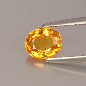 Saphir orange naturelle coupe ovale, 0,87 ct, VVS