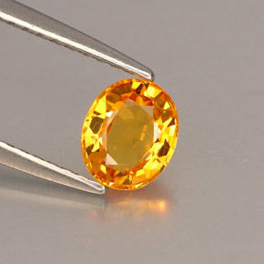 Saphir orange naturelle coupe ovale, 0,87 ct, VVS