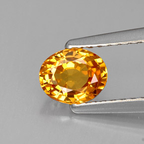 Saphir orange naturelle coupe ovale, 0,69 ct, VVS