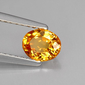 Saphir orange naturelle coupe ovale, 0,69 ct, VVS