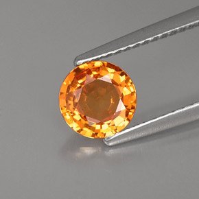 Saphir orange naturelle coupe roude, 1,07 ct, VVS-VS